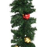 Christmas Garlands 4 pcs with Baubles Green 270 cm PVC - Rear View