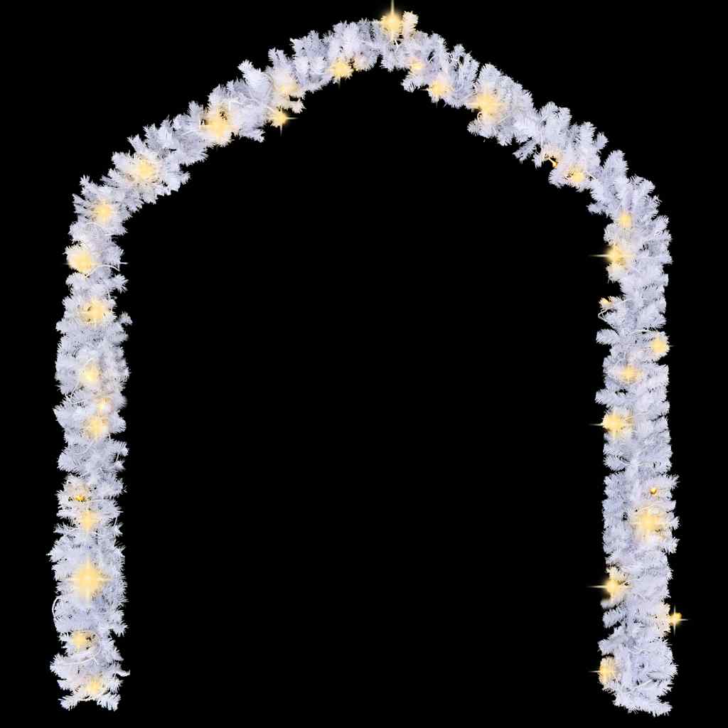 Christmas Garland with LED Lights 5 m White
