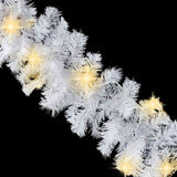 Christmas Garland with LED Lights 20 m White - Rear View