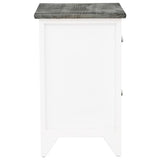 Nightstand Grey and White 38x28x45 cm Paulownia Wood