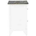 Nightstand Grey and White 38x28x45 cm Paulownia Wood