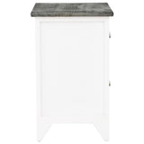 Nightstand Grey and White 38x28x45 cm Paulownia Wood - 45-Degree Angle