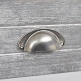 Nightstand Grey and White 38x28x45 cm Paulownia Wood - Rear View