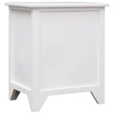 Nightstand White 38x28x45 cm Paulownia Wood - Top-Down View