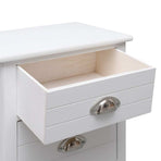 Nightstand White 38x28x45 cm Paulownia Wood