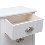 Nightstand White 38x28x45 cm Paulownia Wood - 45-Degree Angle