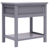 Nightstand Grey 40x29x42 cm Paulownia Wood - Top-Down View