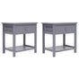 Nightstands 2 pcs Grey 40x29x42 cm Paulownia Wood
