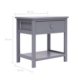Nightstands 2 pcs Grey 40x29x42 cm Paulownia Wood - Close-Up Angle