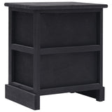 Nightstand Black 38x28x45 cm Paulownia Wood - Top-Down View