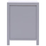 Bedside Cabinet Grey 38x28x52 cm Paulownia Wood - Side View