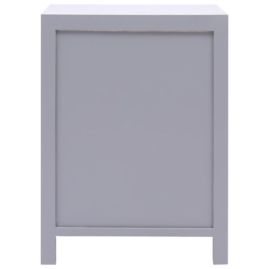Bedside Cabinet Grey 38x28x52 cm Paulownia Wood
