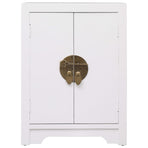 Bedside Cabinet White 38x28x52 cm Paulownia Wood