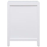 Bedside Cabinet White 38x28x52 cm Paulownia Wood - Side View