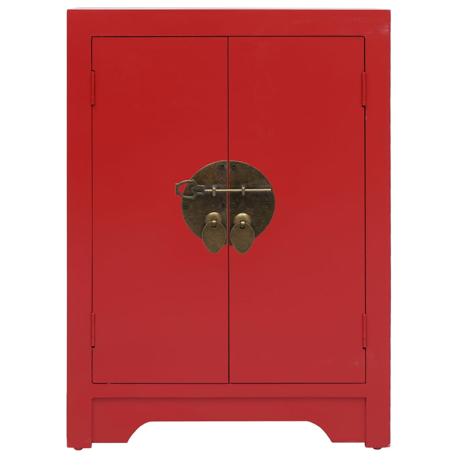 Bedside Cabinet Red 38x28x52 cm Paulownia Wood