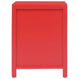 Bedside Cabinet Red 38x28x52 cm Paulownia Wood - Side View