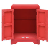 Bedside Cabinet Red 38x28x52 cm Paulownia Wood - Top-Down View