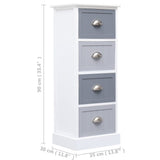 Side Cabinet 35x30x90 cm Paulownia Wood