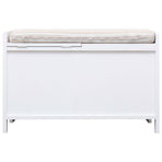 Hall Bench White 70x33.5x45 cm Paulownia Wood