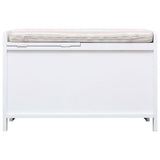 Hall Bench White 70x33.5x45 cm Paulownia Wood - Side View