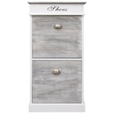 Shoe Cabinet Grey 50x28x98 cm Paulownia Wood - Front View