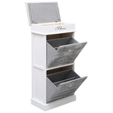 Shoe Cabinet Grey 50x28x98 cm Paulownia Wood - Top-Down View