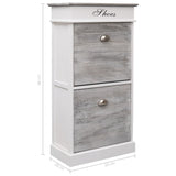 Shoe Cabinet Grey 50x28x98 cm Paulownia Wood - Low Angle