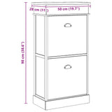 Shoe Cabinet Grey 50x28x98 cm Paulownia Wood