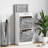 Shoe Cabinet Grey 50x28x98 cm Paulownia Wood