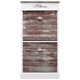 Shoe Cabinet Brown 50x28x98 cm Paulownia Wood - Front View