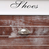 Shoe Cabinet Brown 50x28x98 cm Paulownia Wood - Close-Up Angle
