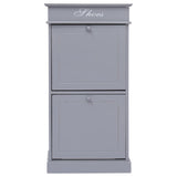Shoe Cabinet Grey 50x28x98 cm Paulownia Wood - Front View