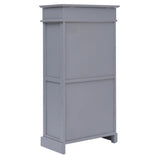 Shoe Cabinet Grey 50x28x98 cm Paulownia Wood - Side View