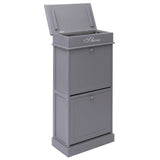 Shoe Cabinet Grey 50x28x98 cm Paulownia Wood - 45-Degree Angle