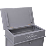 Shoe Cabinet Grey 50x28x98 cm Paulownia Wood - Close-Up Angle