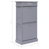 Shoe Cabinet Grey 50x28x98 cm Paulownia Wood - Extra Image