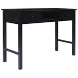 Writing Desk Black 110x45x76 cm Wood - Front View