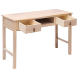 Writing Desk Natural 110x45x76 cm Wood - Front View