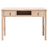 Writing Desk Natural 110x45x76 cm Wood - Side View