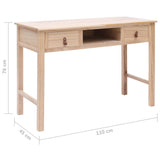 Writing Desk Natural 110x45x76 cm Wood - Extra Image