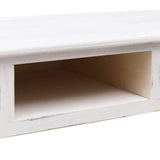 Console Table Antique White 110x45x76 cm Wood - Close-Up Angle