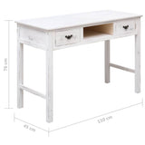 Console Table Antique White 110x45x76 cm Wood - Extra Image