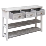 Sideboard Antique Grey 115x30x76 cm Wood - Front View