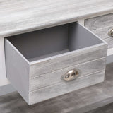 Sideboard Antique Grey 115x30x76 cm Wood - Rear View
