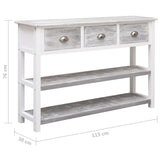 Sideboard Antique Grey 115x30x76 cm Wood - Low Angle