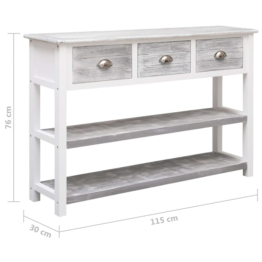 Sideboard Antique Grey 115x30x76 cm Wood
