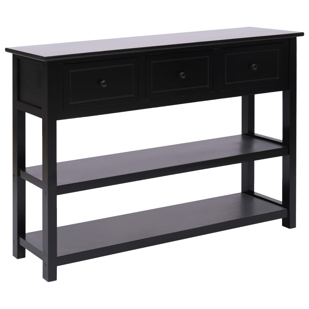 Sideboard Black 115x30x76 cm Wood