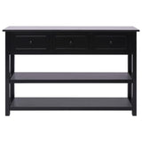 Sideboard Black 115x30x76 cm Wood - Side View