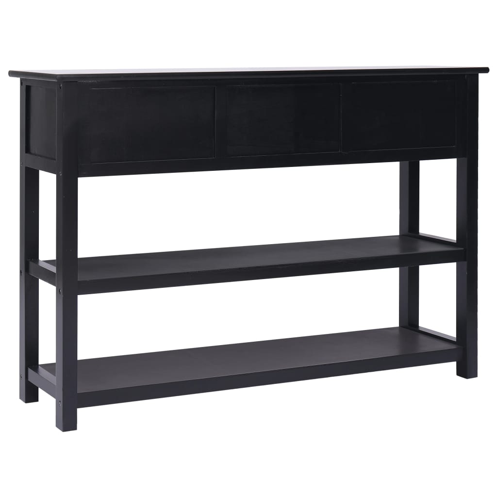 Sideboard Black 115x30x76 cm Wood