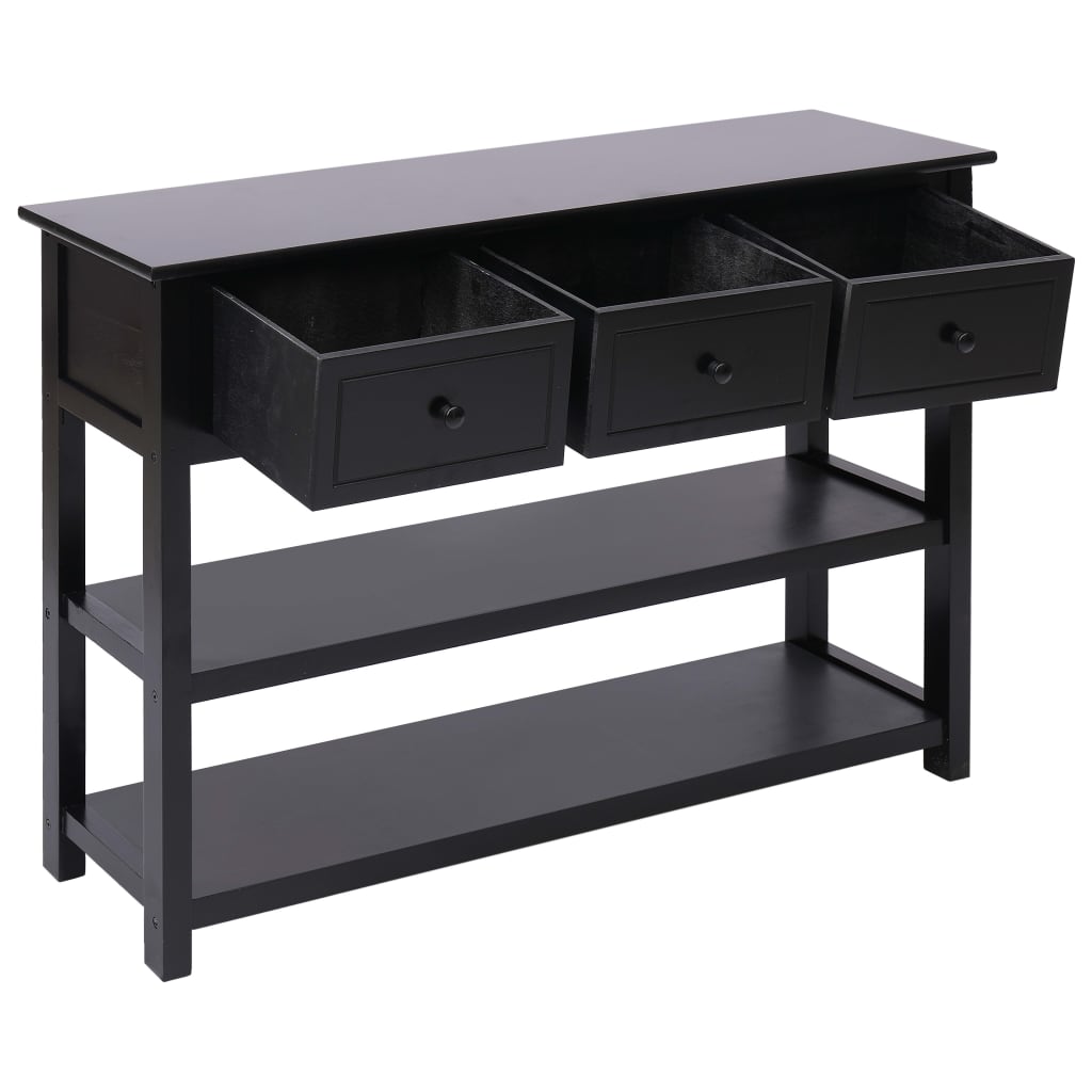 Sideboard Black 115x30x76 cm Wood